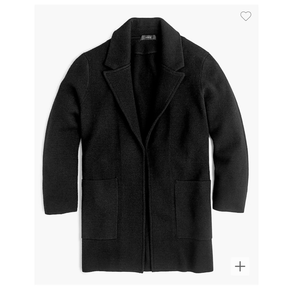 J. Crew Black Open Front Sweater Blazer